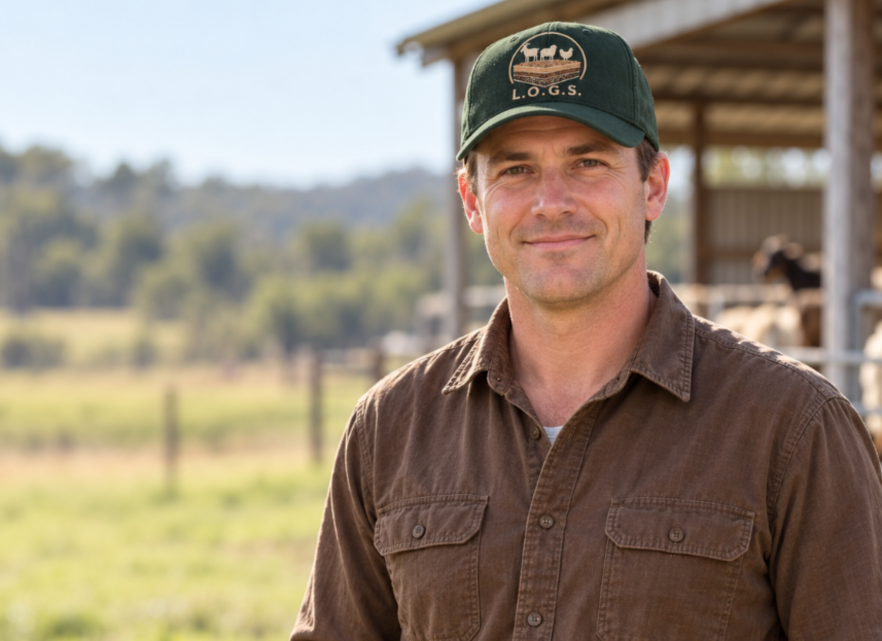 Gilad Spitalnik, founder of L.O.G.S., at a livestock area